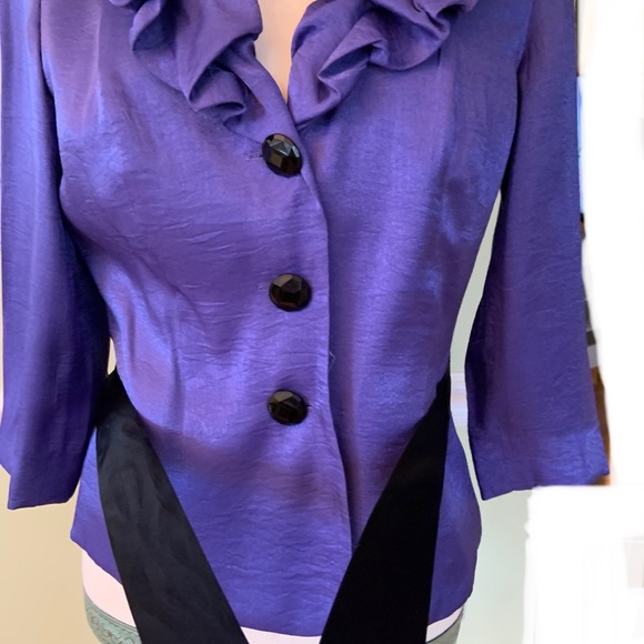 Adriana Papell Shimmering Purple Dressy Jacket - Picture 5 of 9